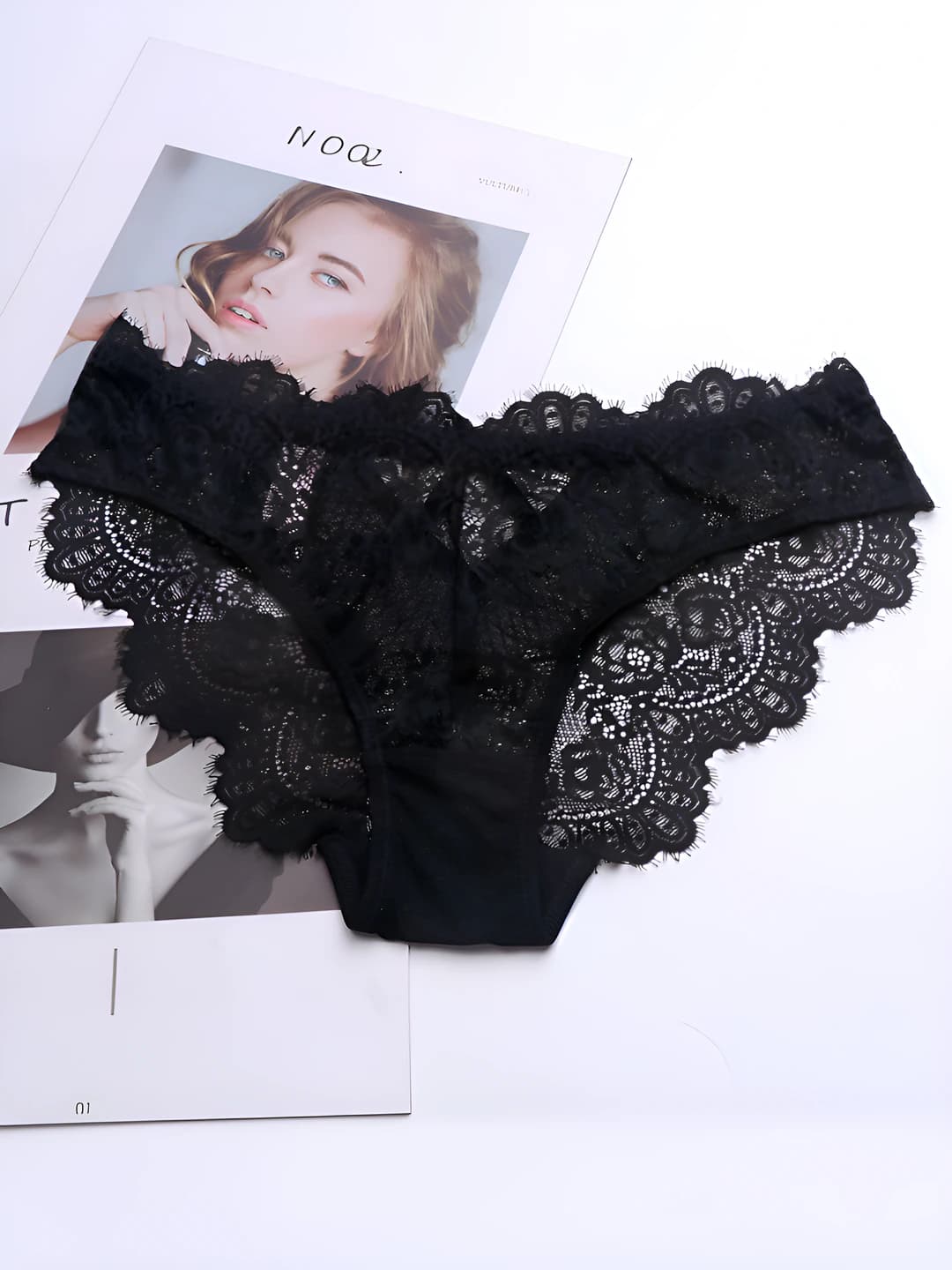 Black floral - 5 pairs