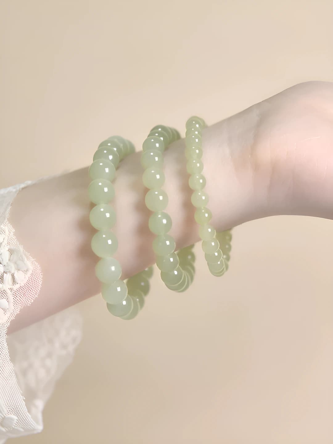 Women's transparent crystal bracelet in simple style, round beads, multiple sizes