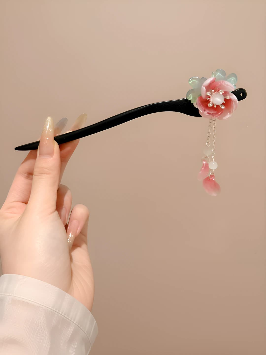 5# Шпилька с цветком персика [18cm]