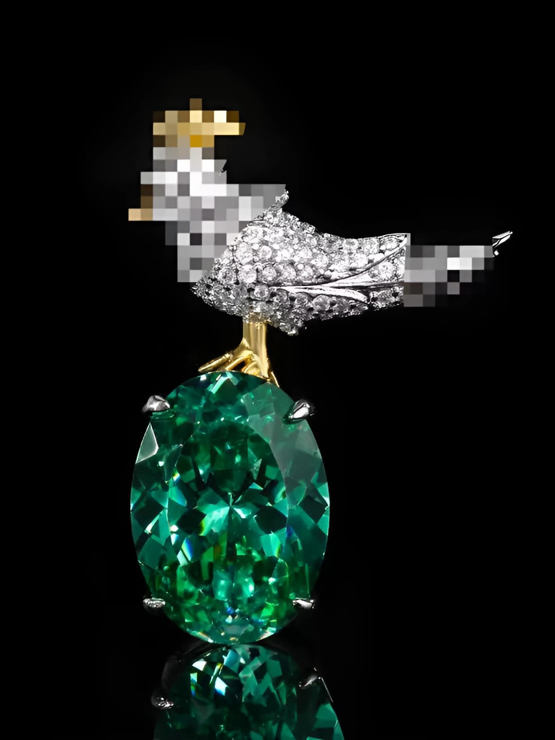 Nest cut Paragreen brooch