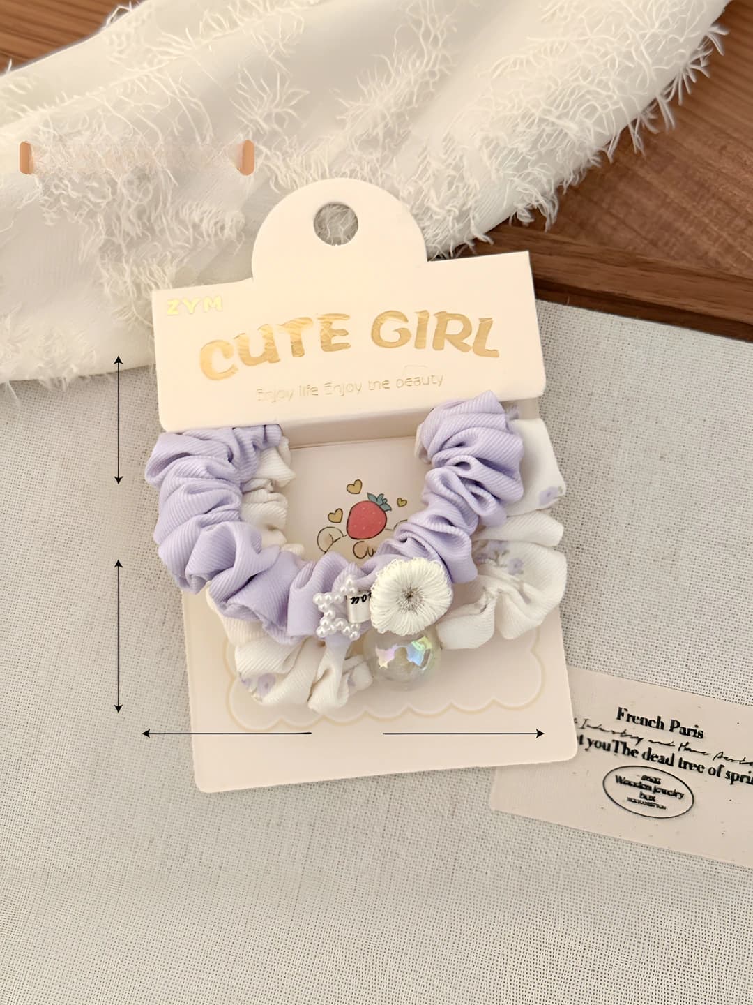 Purple ball, small flower, 2 pcs, diam. 6.5 cm
