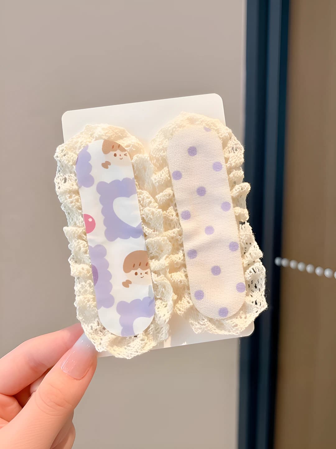 5# Purple polka dot set (11*4.5 cm)