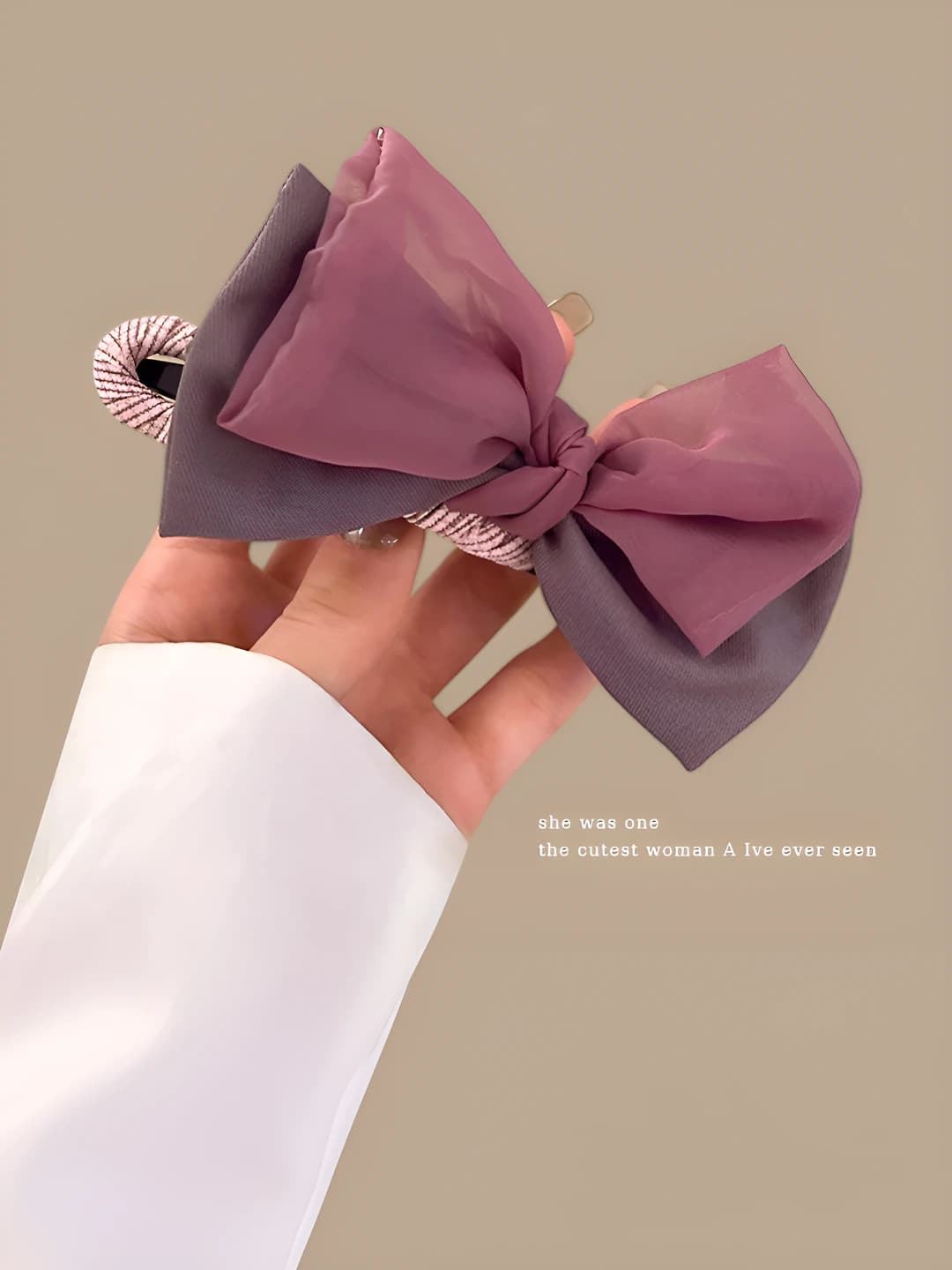 Purple tulle bow 12 cm