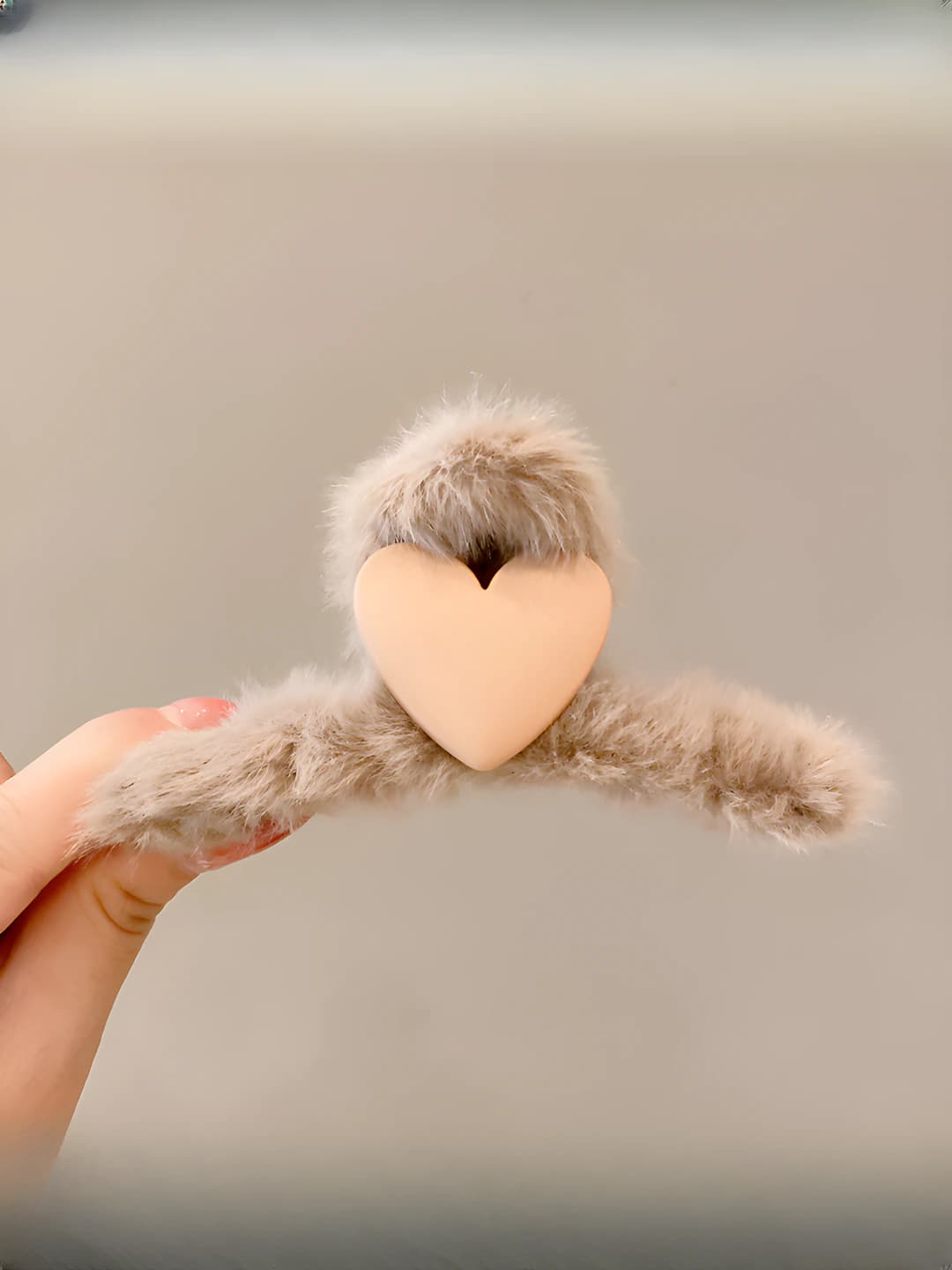 Dark coffee-khaki heart 11 cm