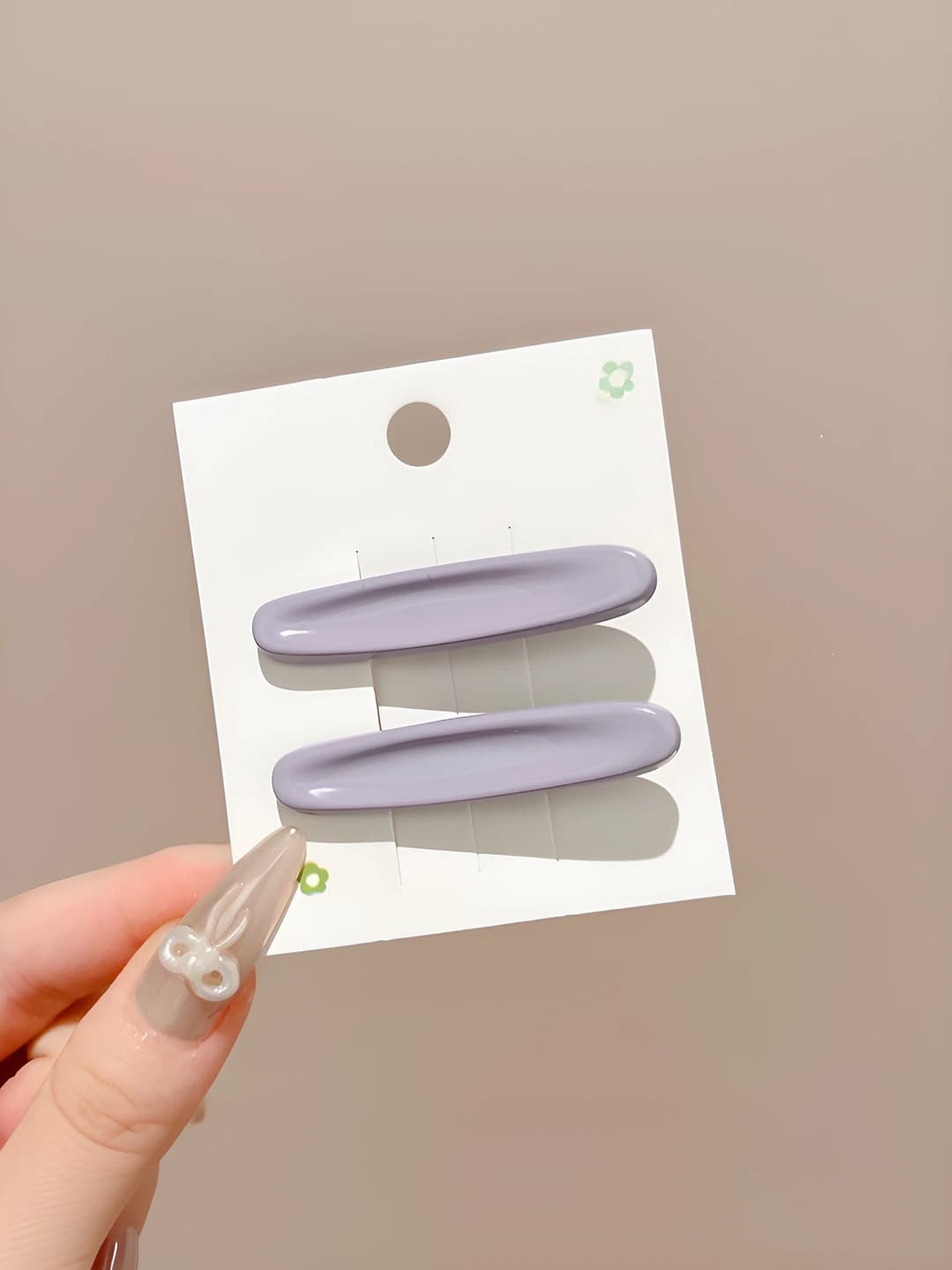 3# Rangli oval gulli soch to'g'asi Binafsha rang Juft ~5.2cm