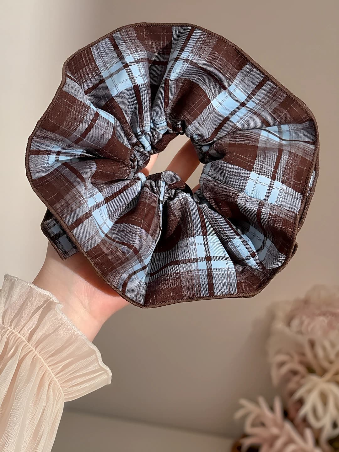 2# Blue-coffee houndstooth 16 cm