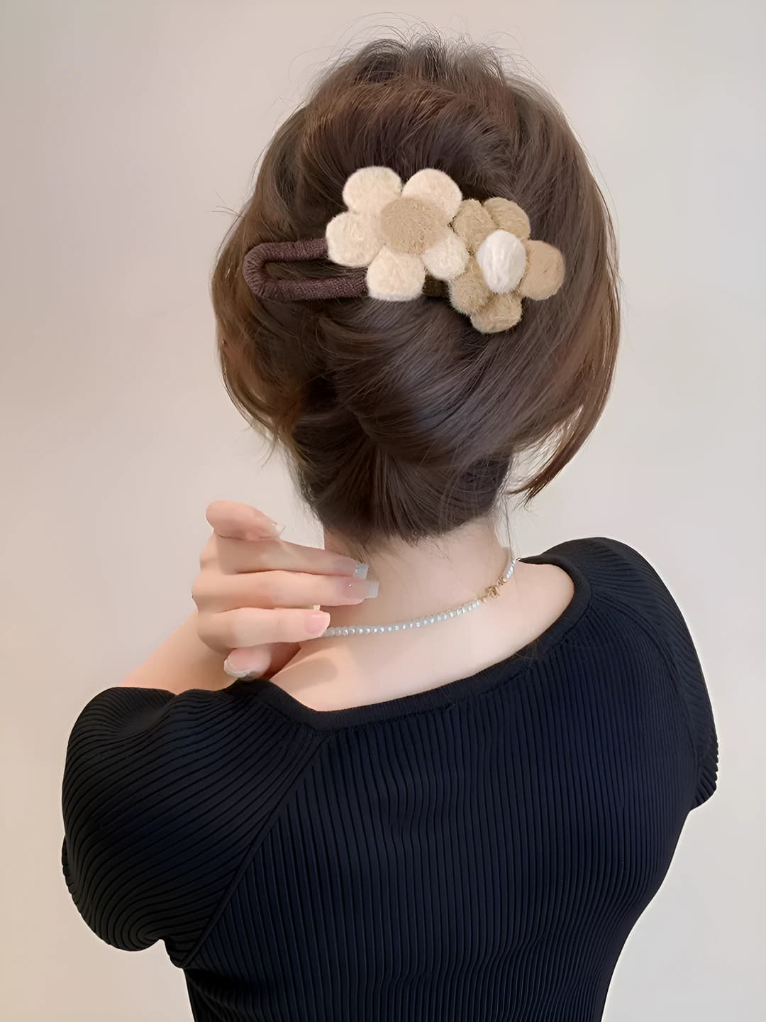 7# Double flower white+khaki 11 cm