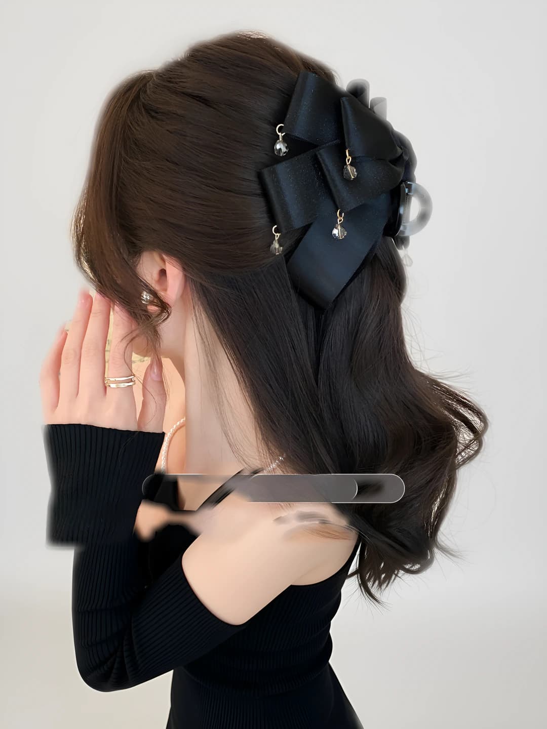 Dark black, ~13 cm