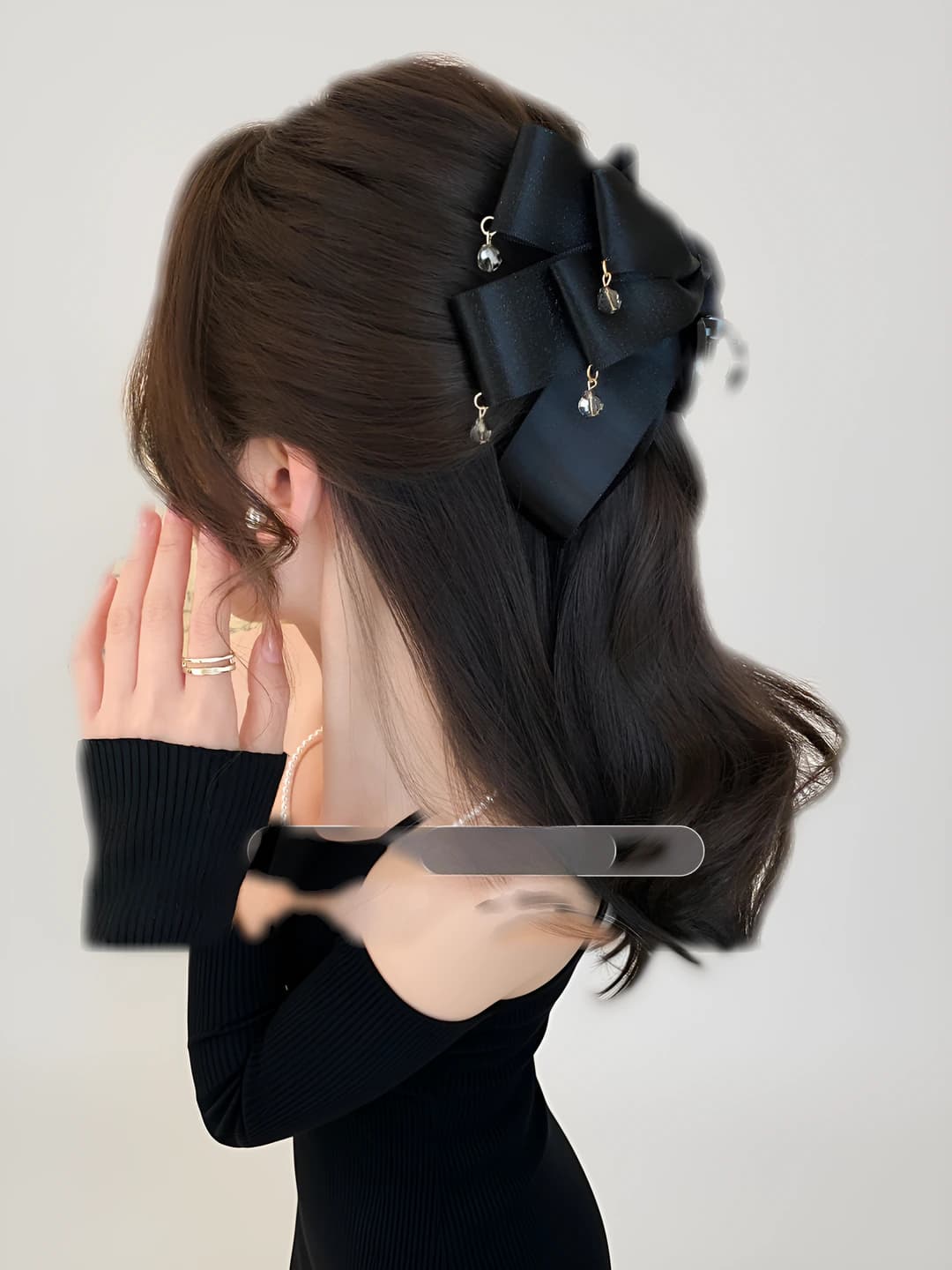 Dark black, ~13 cm