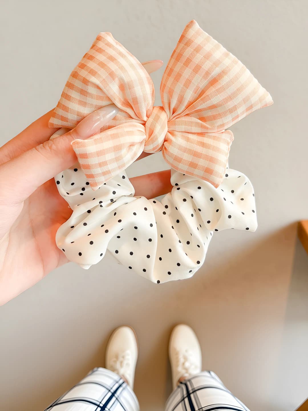 3# Розовый клетчатый точки ~12cm