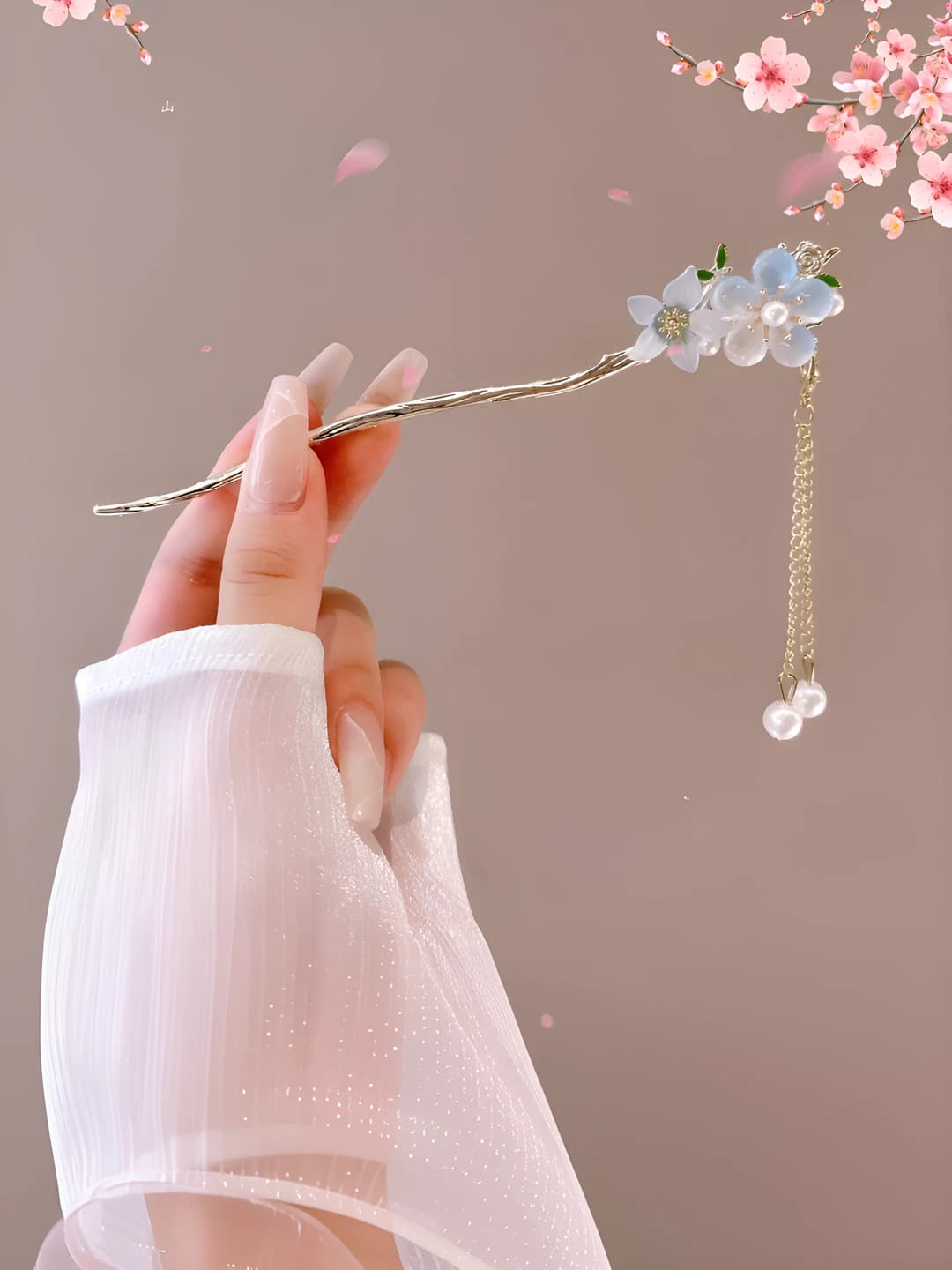 Blue peach blossom