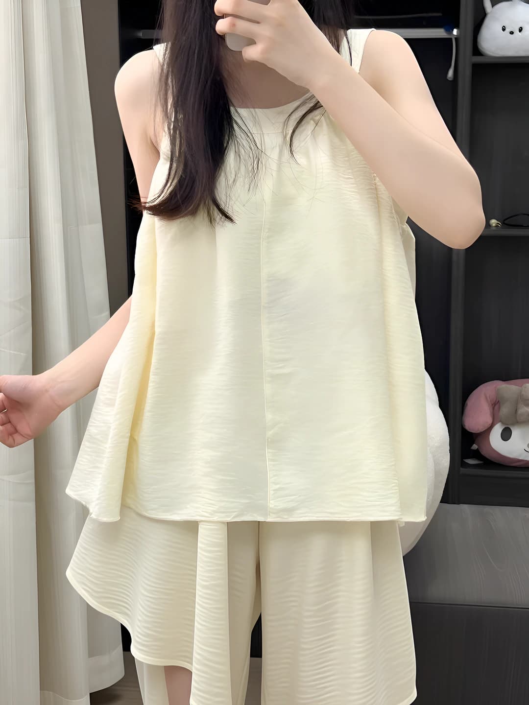 Women's summer thin loungewear set: camisole top and shorts