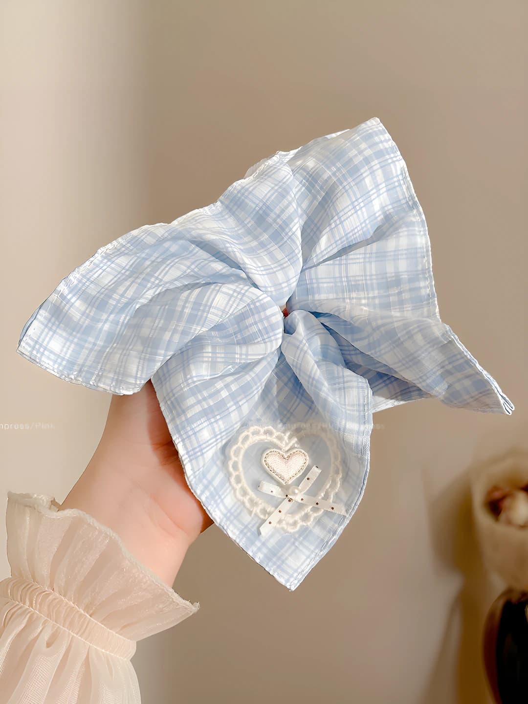 5# Plaid heart square 21*22 cm