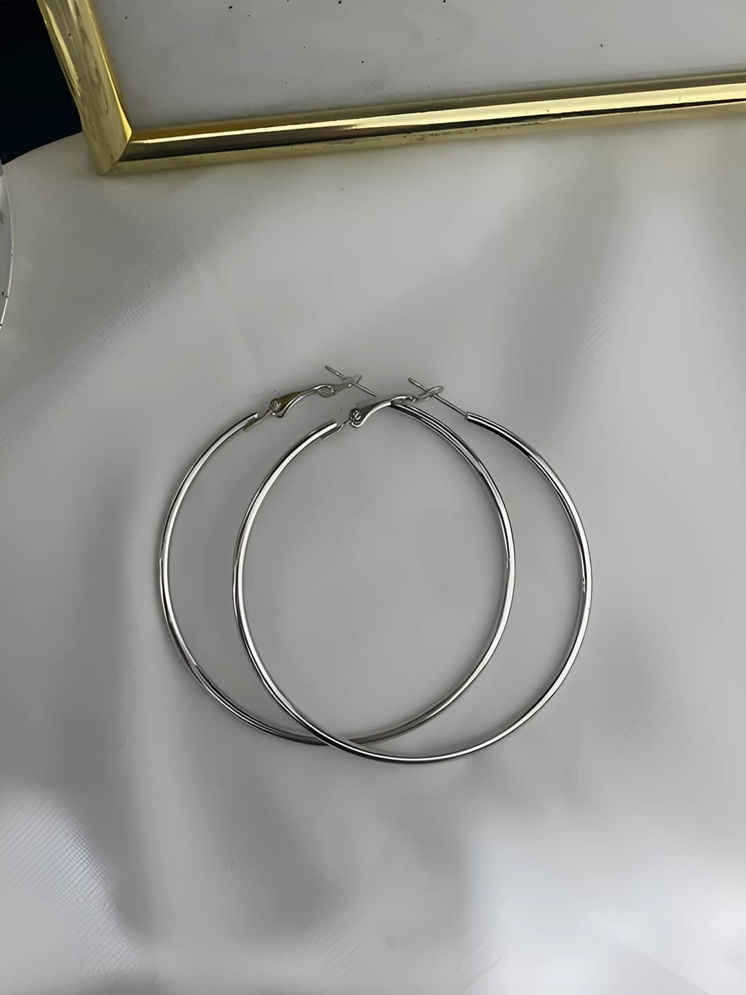 4# Simple hoop earrings 6cm - ear clips