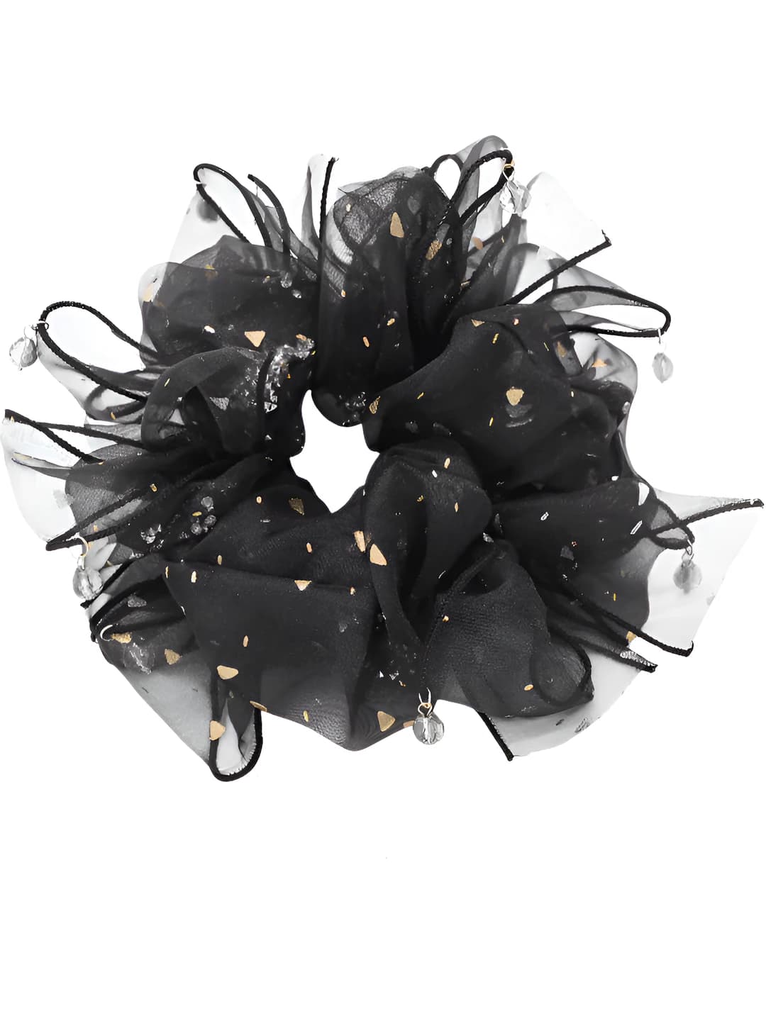 Trendy hair tie [Gold black]