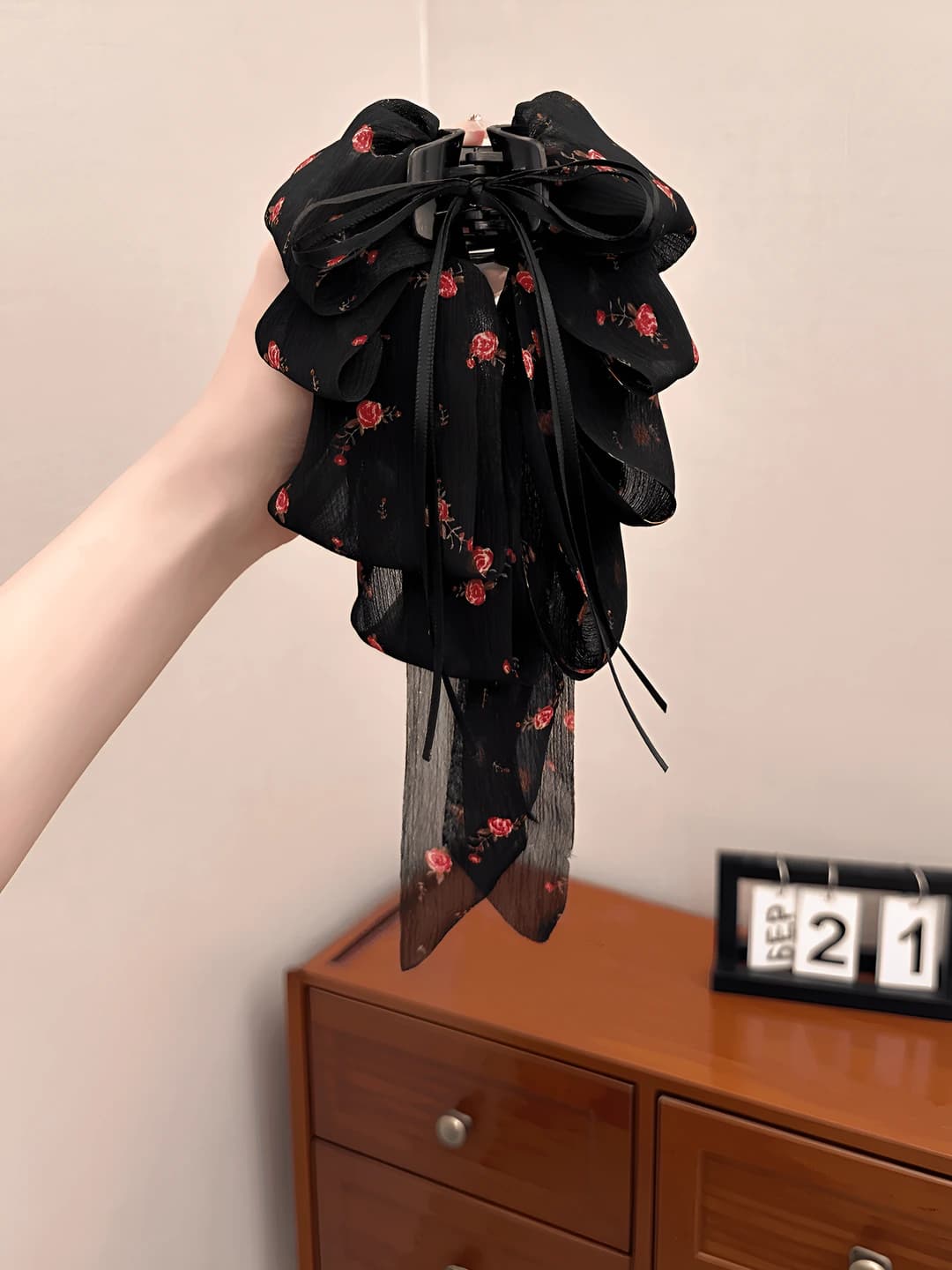 1# Black-red floral