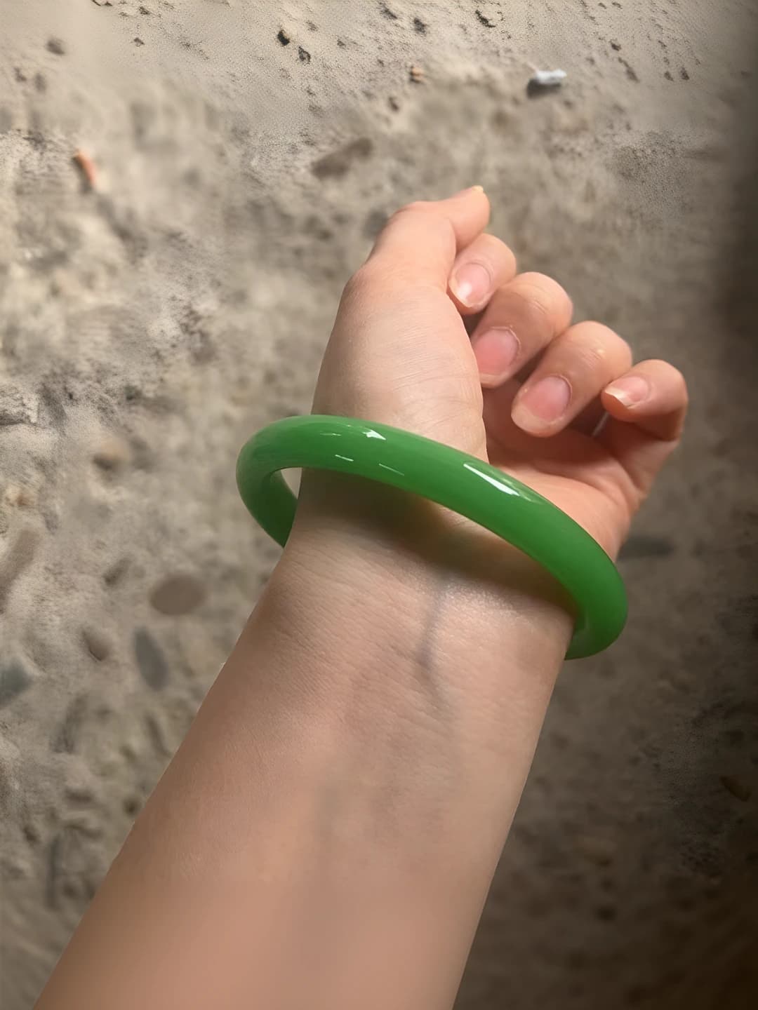 Толстый браслет, зелёный, 58mm