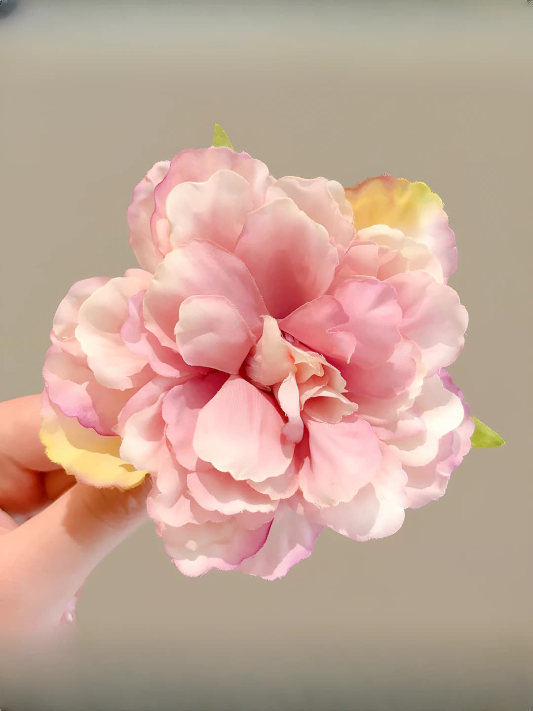 3# Pink flowers 10cm fabric + alloy