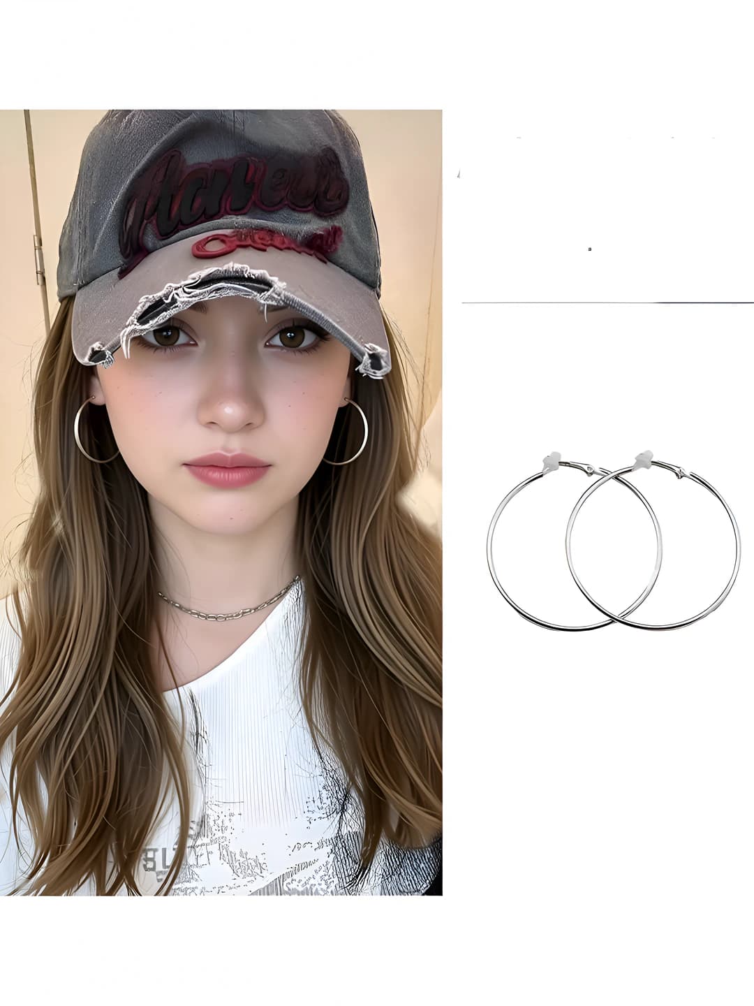 5# Simple hoop earrings 4cm - ear clips