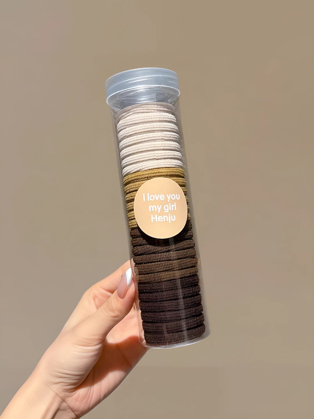 5# Coffee striped [1 jar] 25 pcs, outer diam. ~4 cm