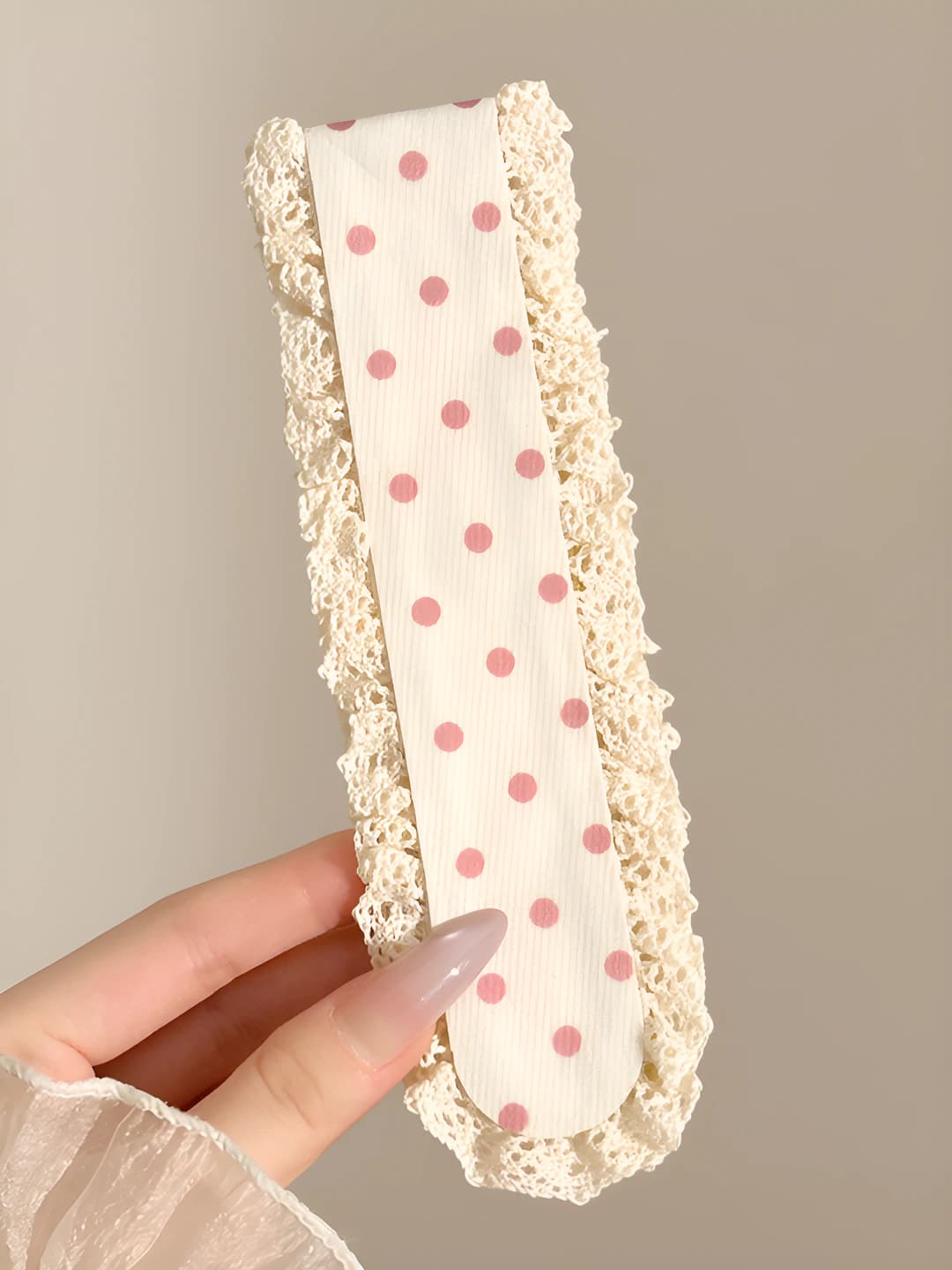 8# Pink polka dots - 34*5 cm