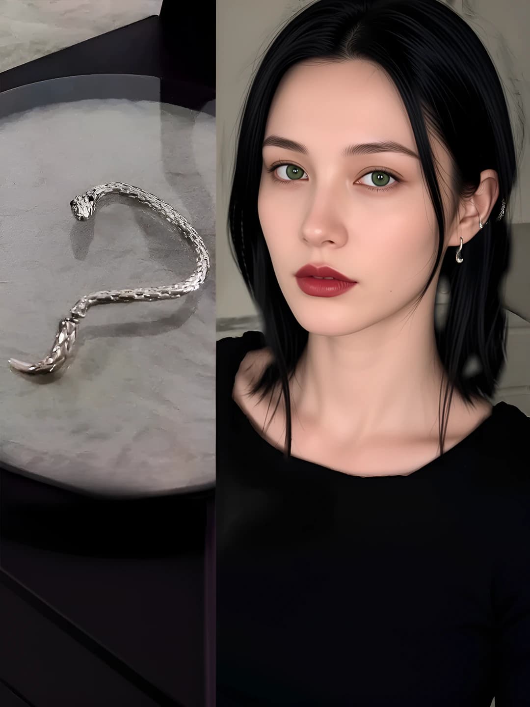 2# Серьга-змейка для правого уха