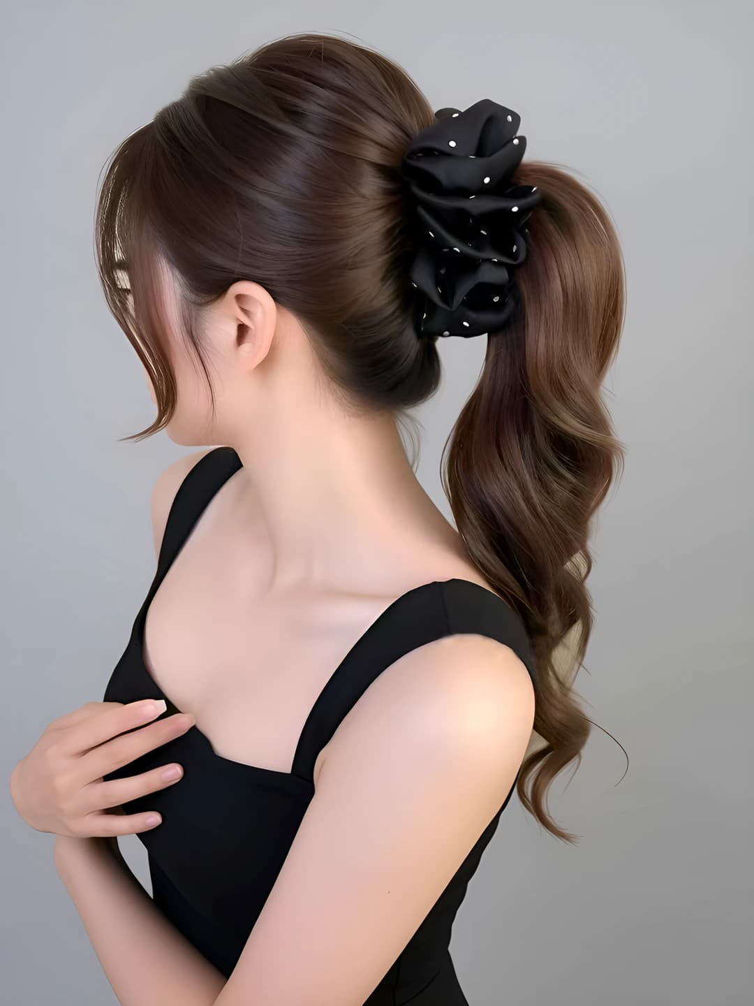 1# Black, polka dot, 12 cm