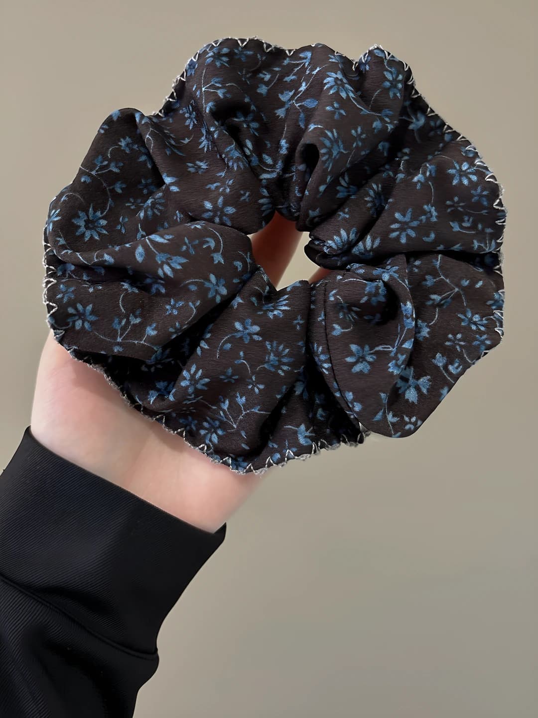 Coffee-blue floral, 14 cm