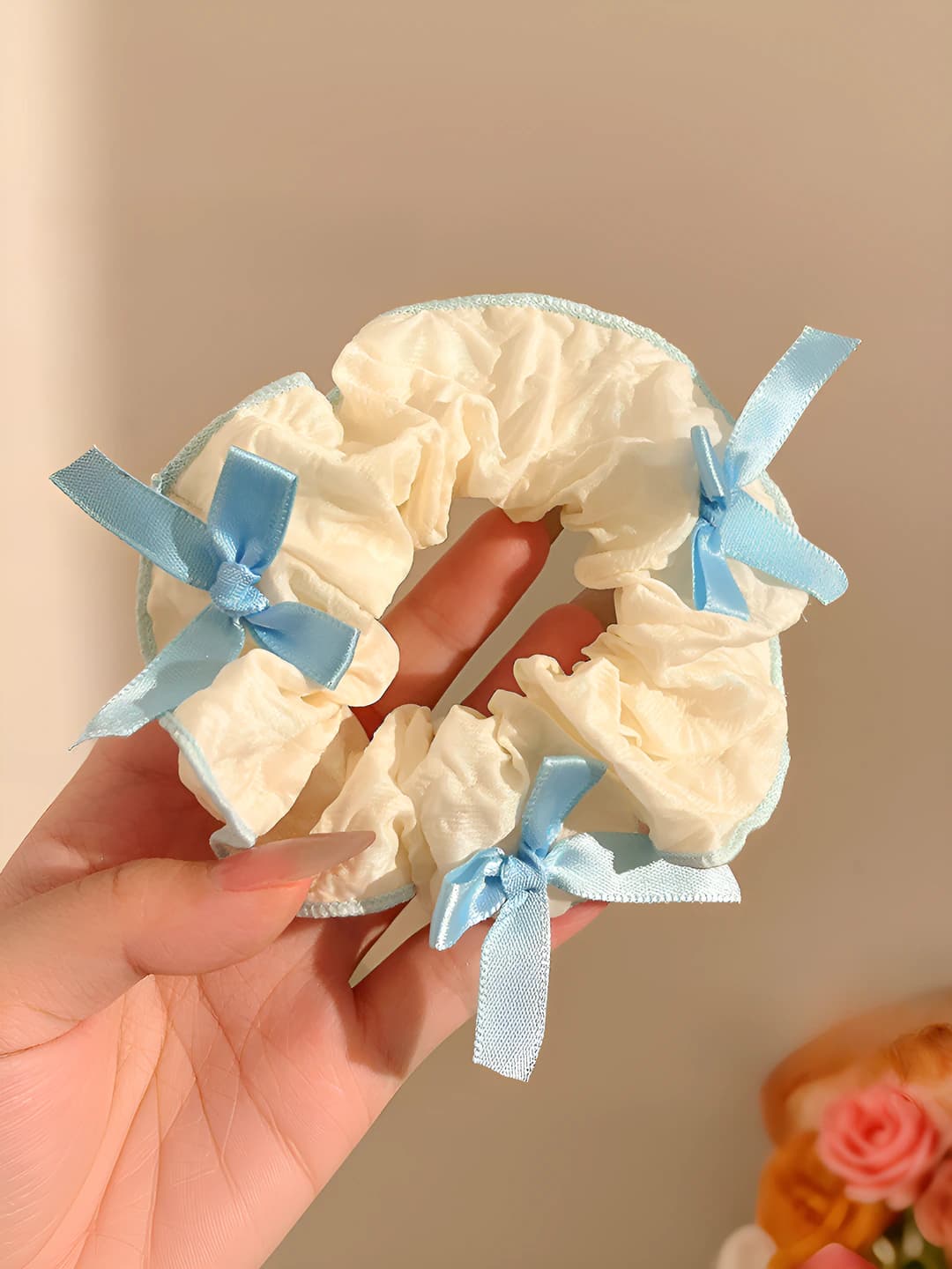 4-синий пуховый, светло-жёлтый, ~12 см