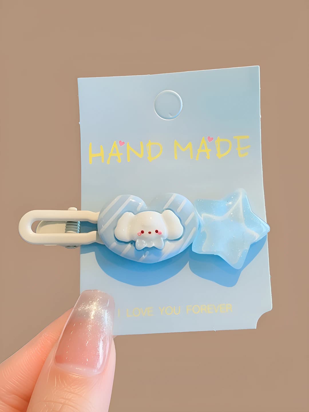 13# Blue heart dog clip 6cm