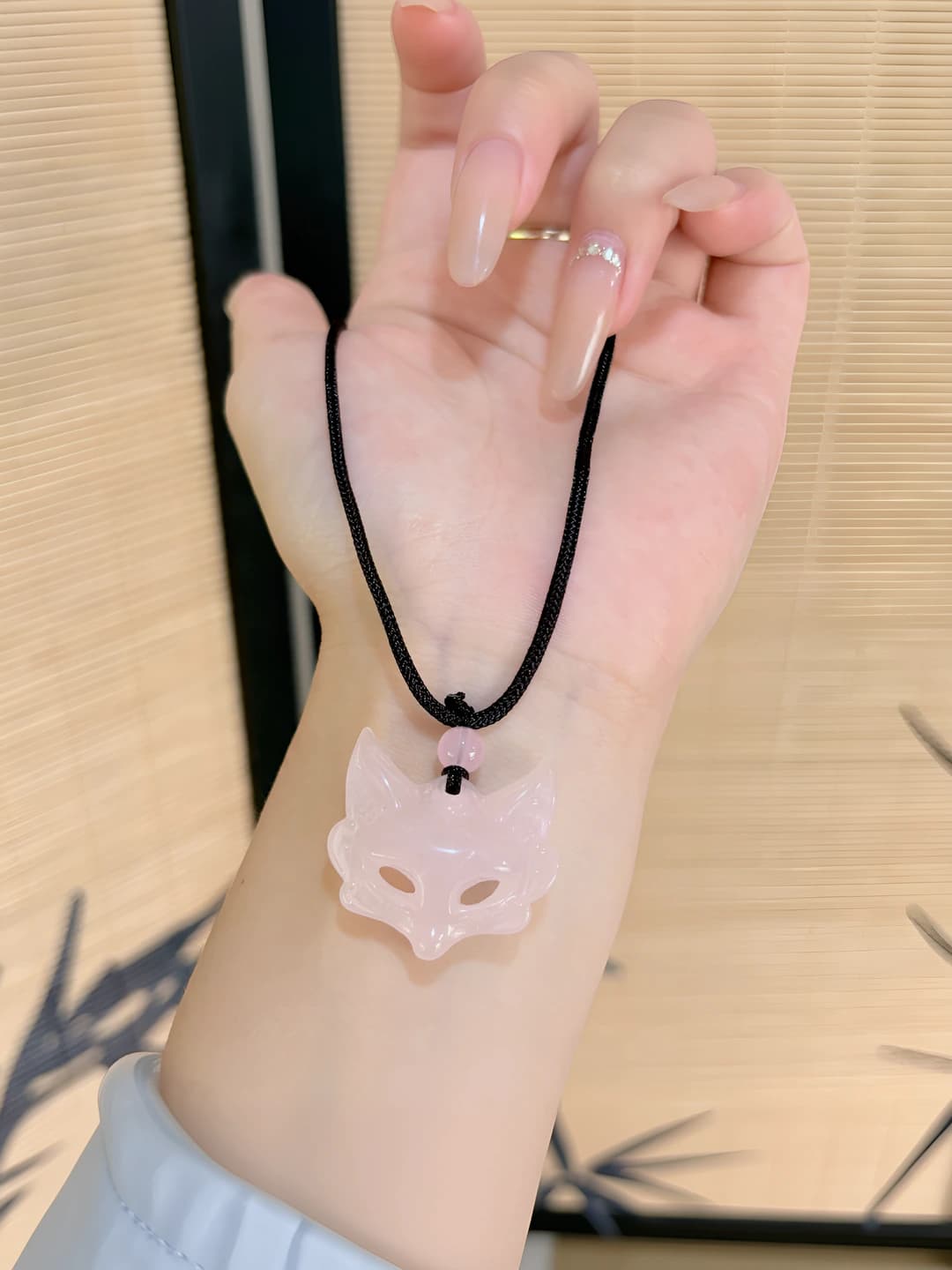 M265 Fox mask necklace pink