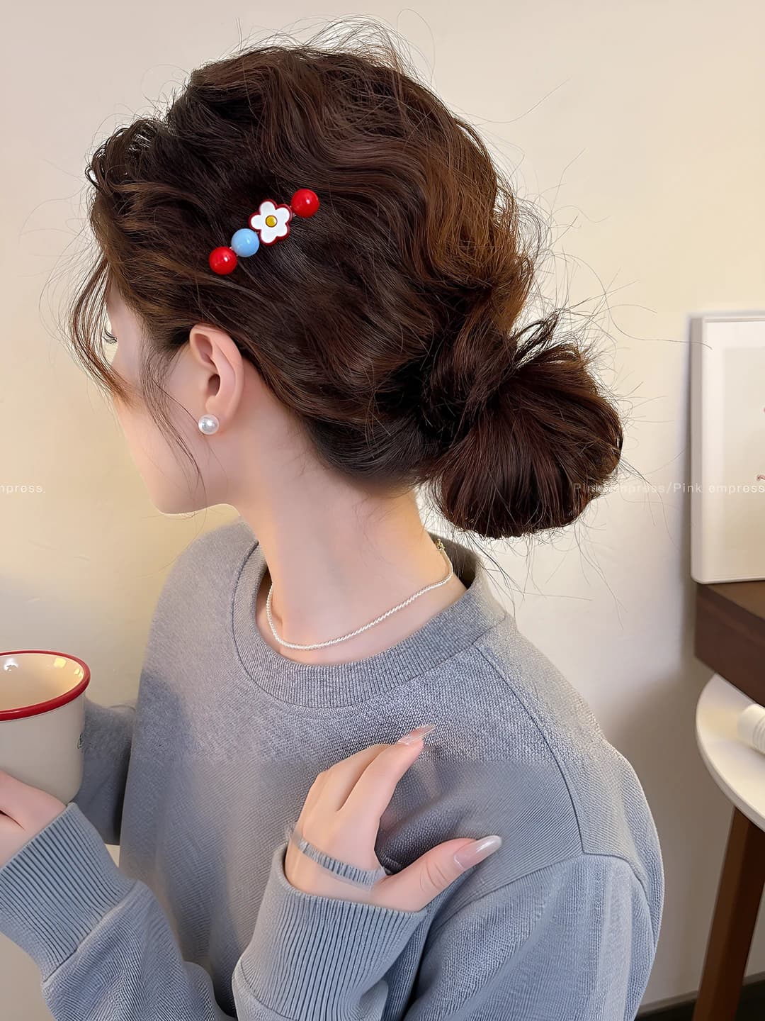 3# Bead flower clip ~6 cm