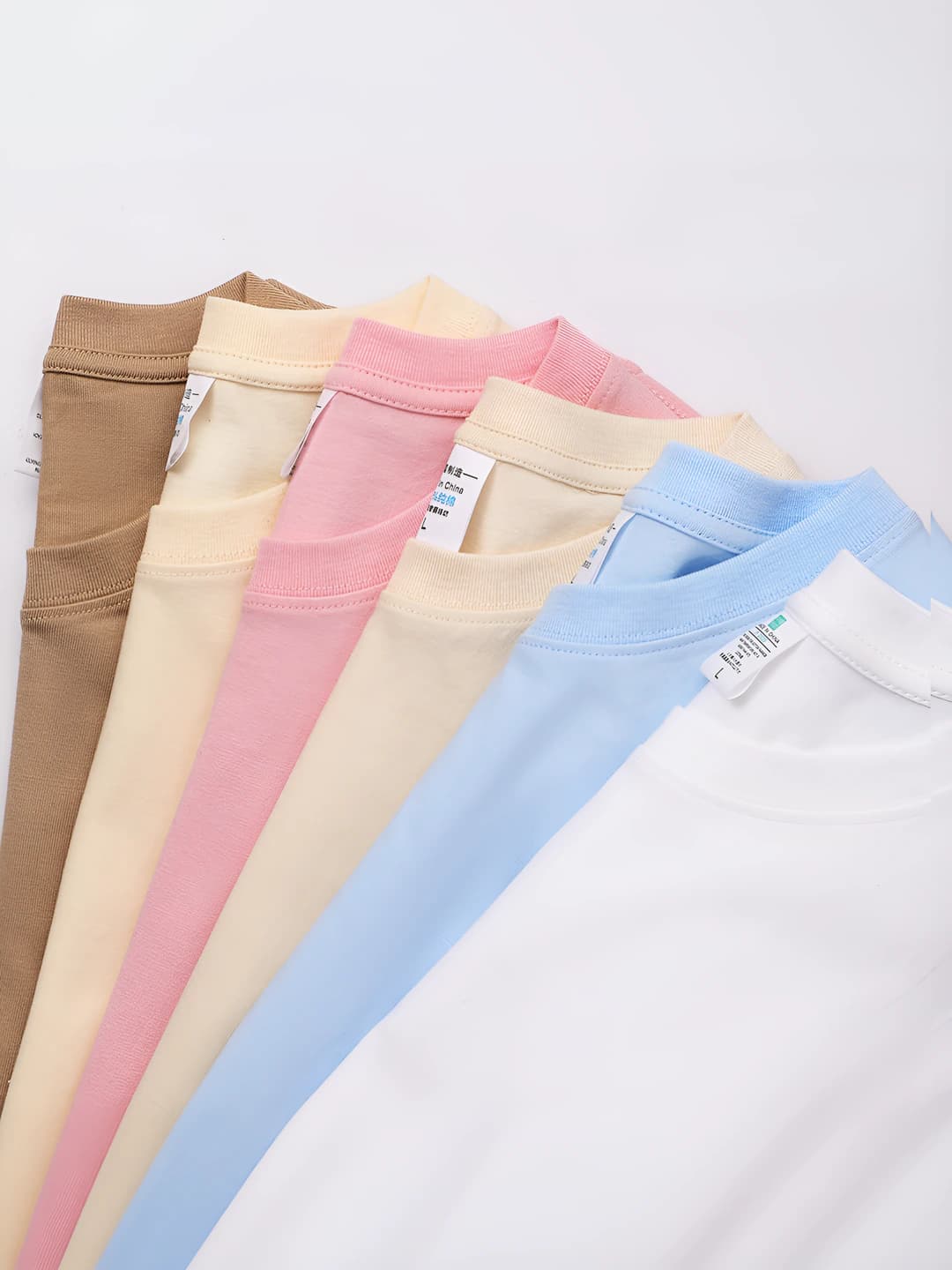 Women's 220g pure cotton t-shirt, crew neck, short sleeve, solid colour, loose fit, straight cut, summer