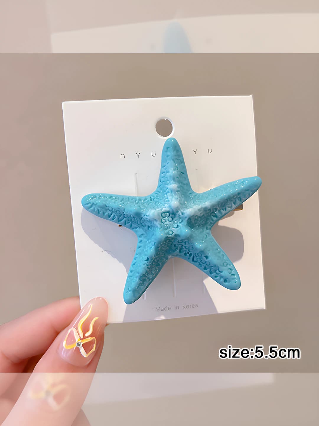 5# Starfish, teal, 5.5 cm