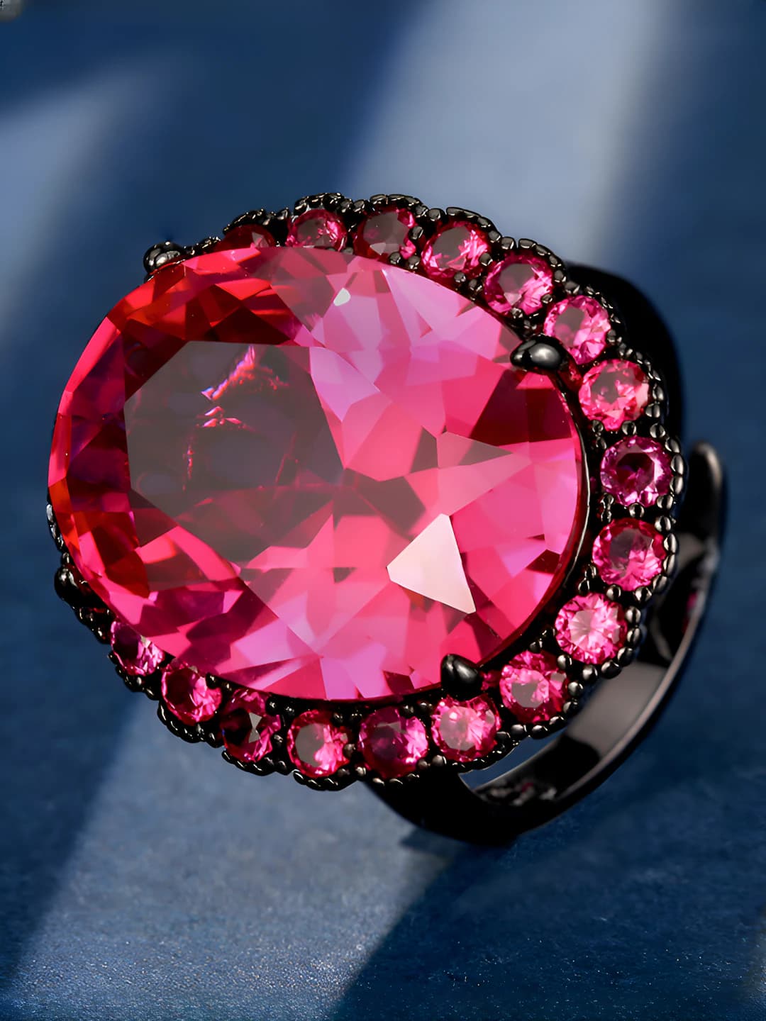 Black gold red ruby 3# ring
