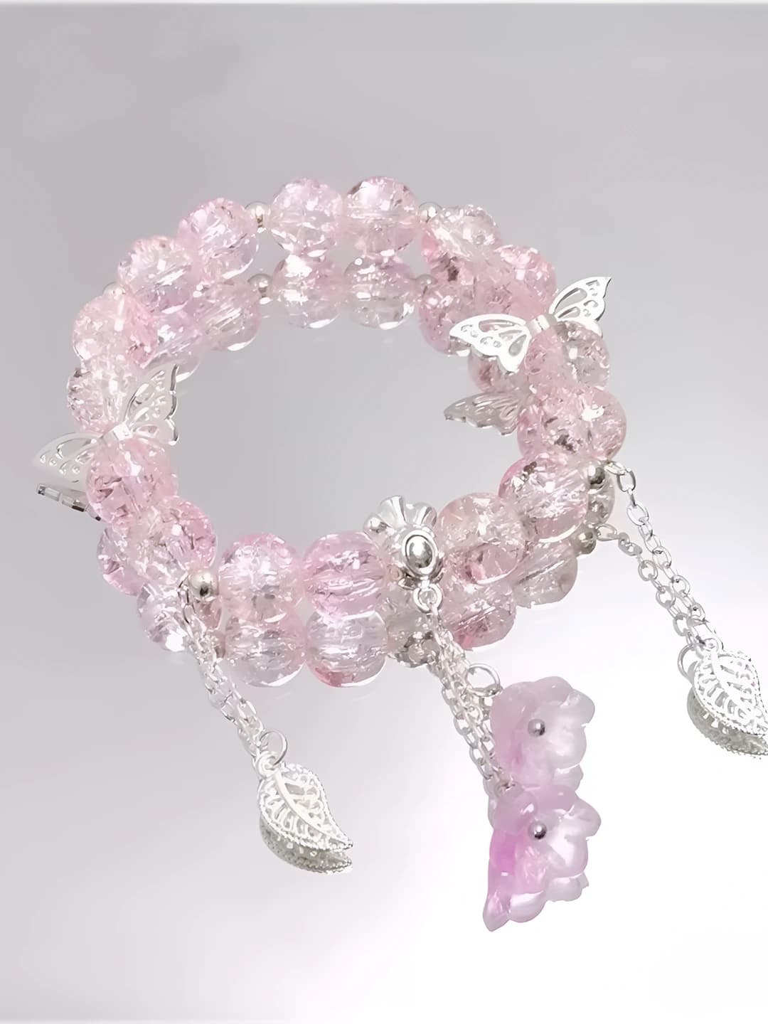 Shiny orchid bracelet pink