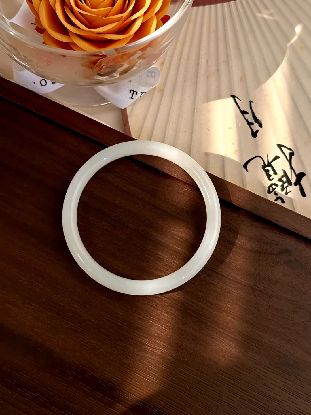 Толстый браслет, Jade белый, 62mm