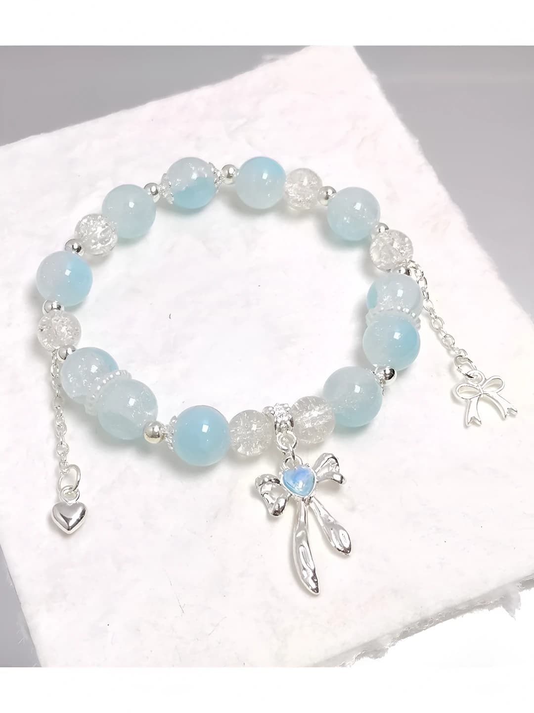 Heart and bow, blue
