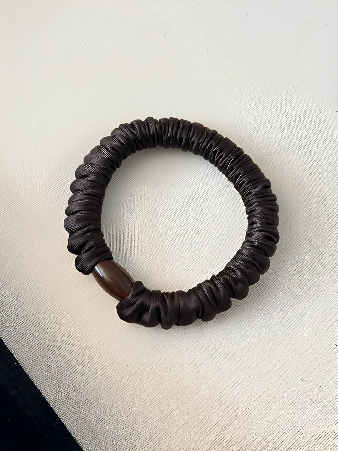 Satin hair tie [Dark coffee] 1 pc