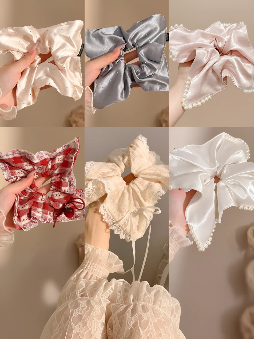 Women's seamless fabric hair ties, casual style, 2026
