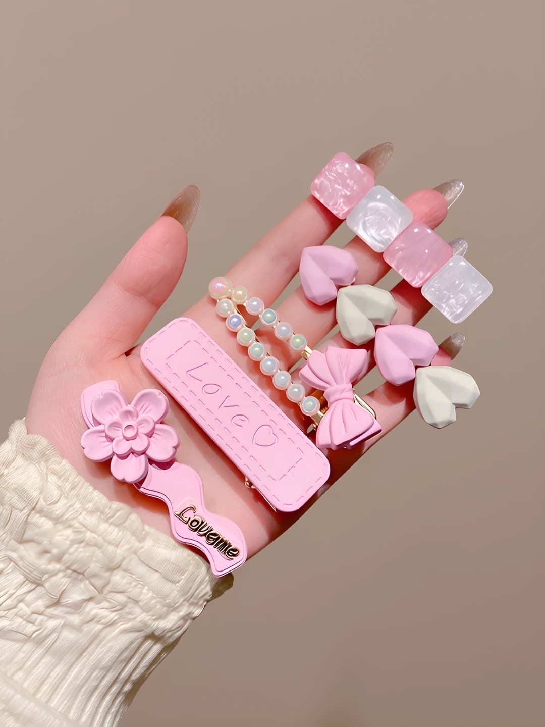 11# Розовые цветы набор 5 шт