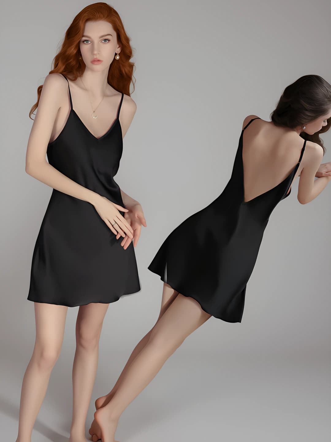 4581 Black (Pajama Dress)