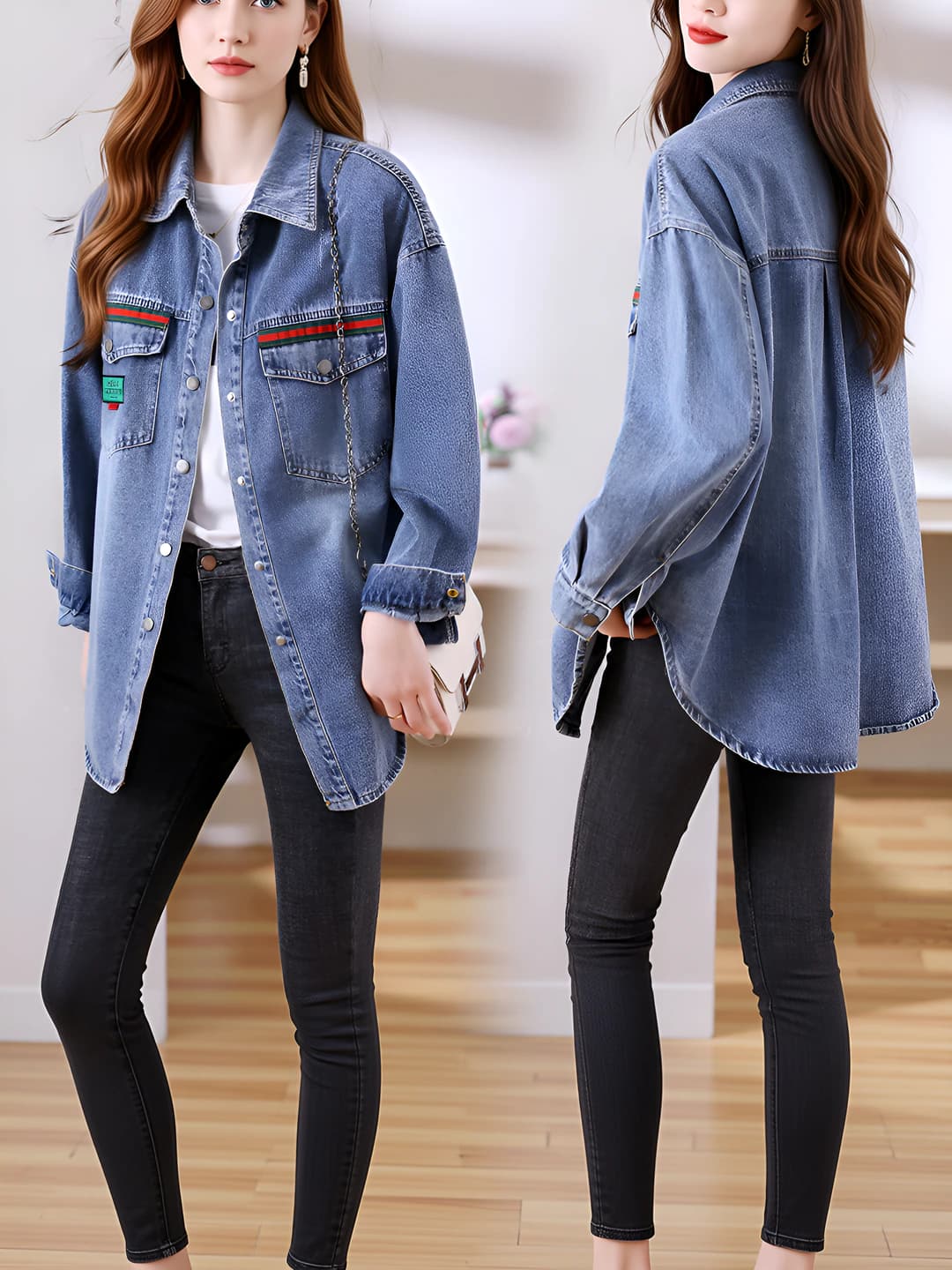 Red-green denim