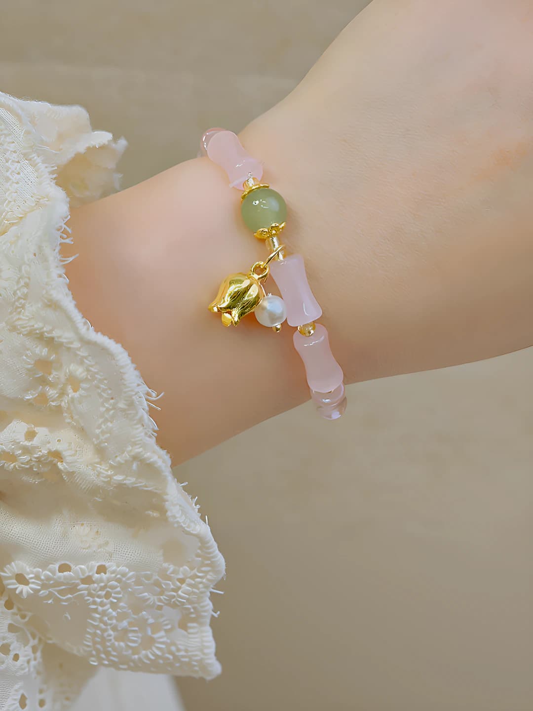 19# Light pink bamboo - Gold rose