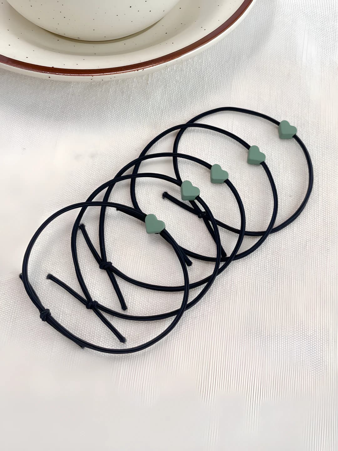 9# Green heart, 5 pcs