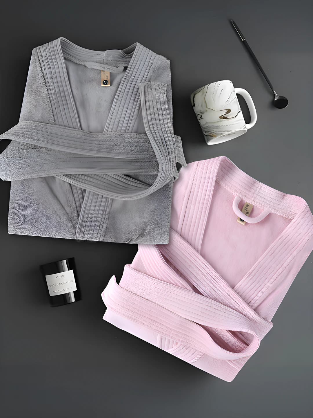 Women's long house robe, all-season, crew neck, quick-dry, casual and for bathing