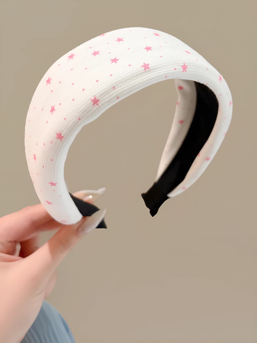 3# White star headband width ~6 cm