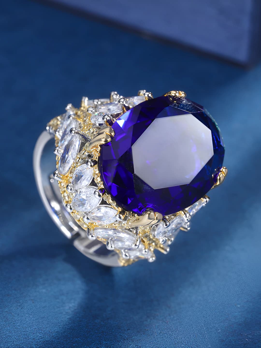 Blue glass ring