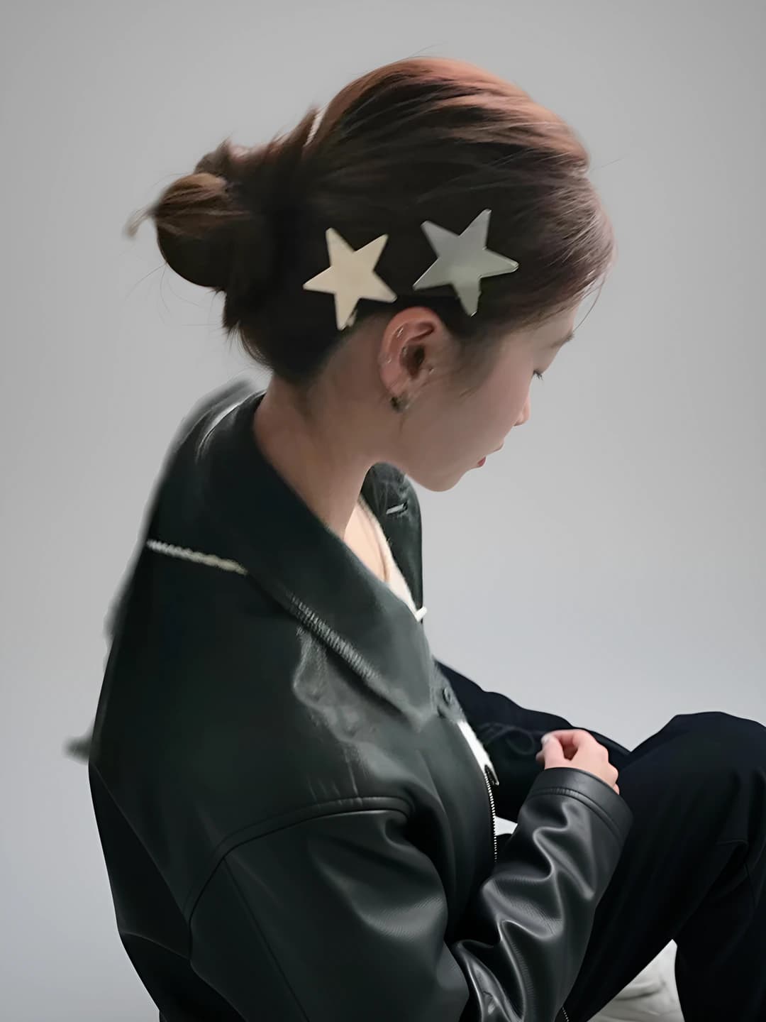 Women's metal five-pointed star hair clip, retro style, handmade