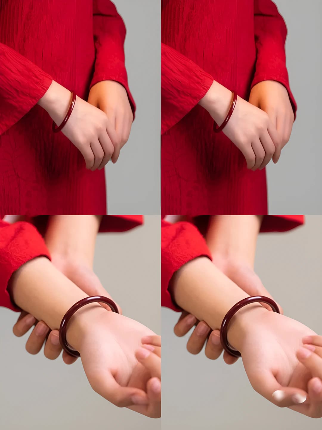 Толстый браслет, Красный киноварь, 62mm
